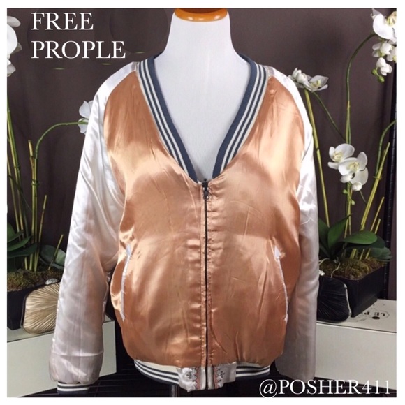 FREE PEOPLE NEW ROMANTICS REVERSIBLE BOMBER JACKET - Picture 3 of 6
